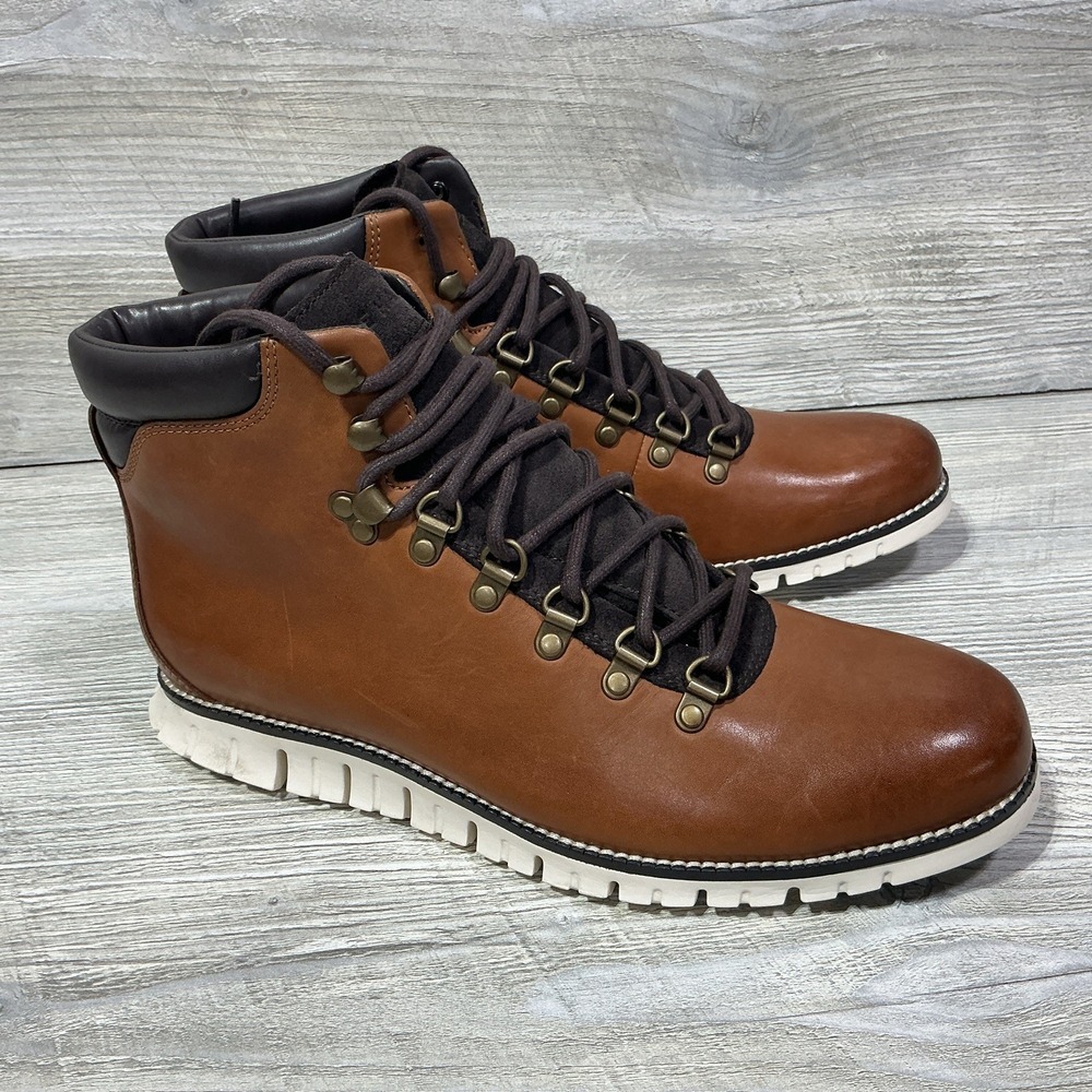 Cole Haan ZeroGrand Water Resistant Hiker Boots British Tan C35595 Mens Size 9.5